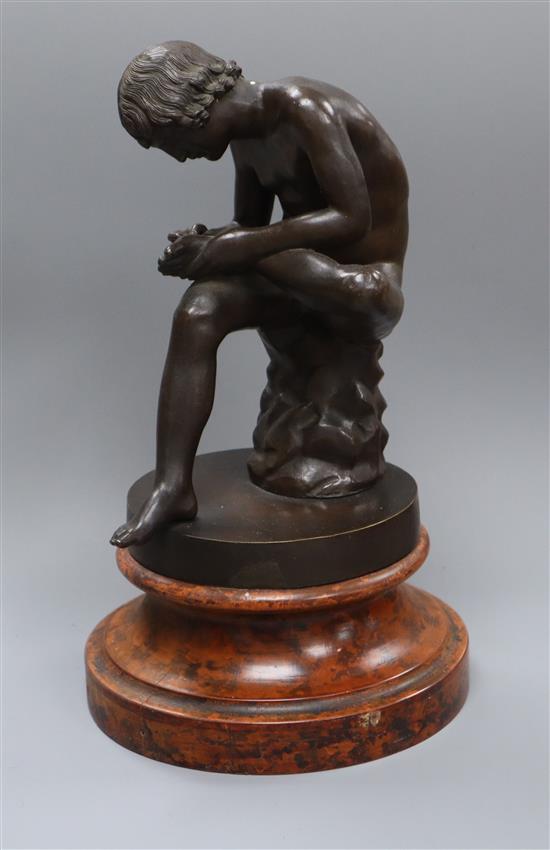 After the Antique. A bronze figure of the Boy with Thorn height 26cm